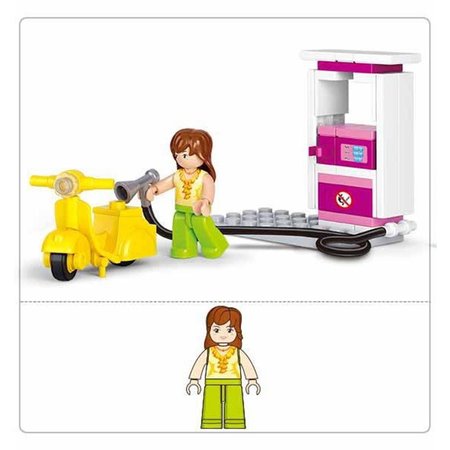 SLUBAN Girls Dream Gas Station Building Brick Kit 37 pcs 518